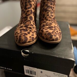 *** SOLD *** Brown Leopard Print Suede Boots